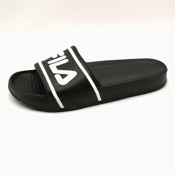 Fila Shoes - Fila Womens Slide Sandal Black Molded Footbed Flat Heel Waterproof 10 NEW